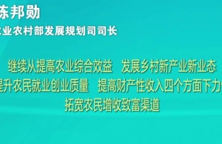 农业农村部：从四个方面下力气拓宽农民增收致富渠道